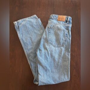 Weekday Rowe light wash extra high rise straight leg jeans 26x30 denim